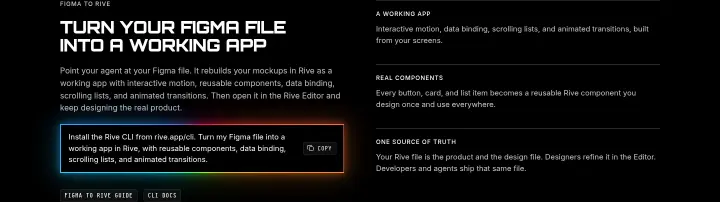Turn your Figma file into a working app on Rive