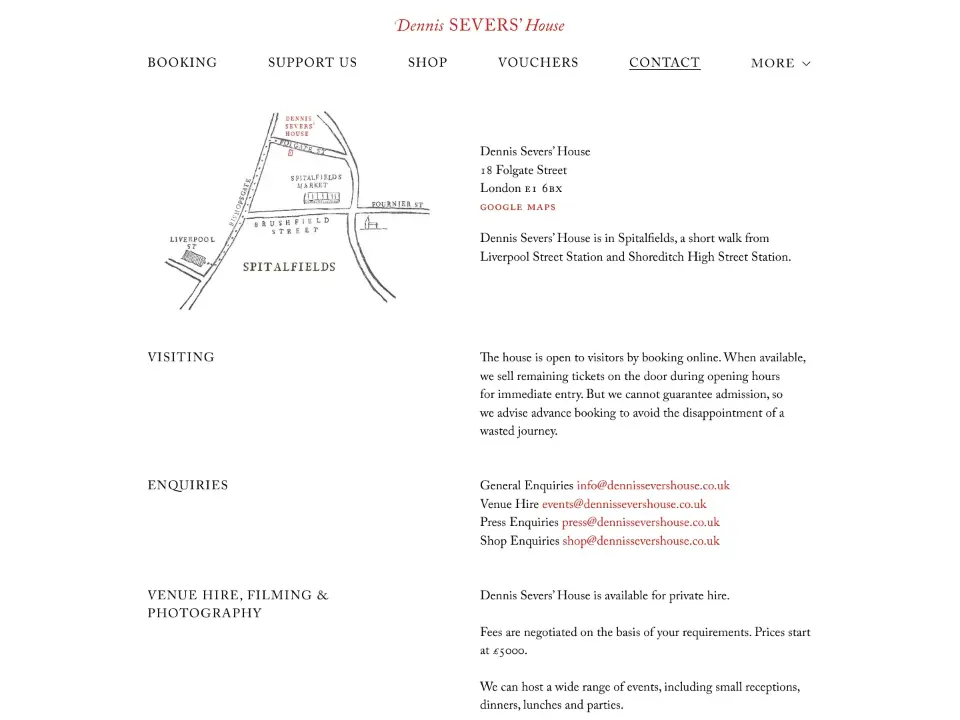 Dennis Severs' House — Contact