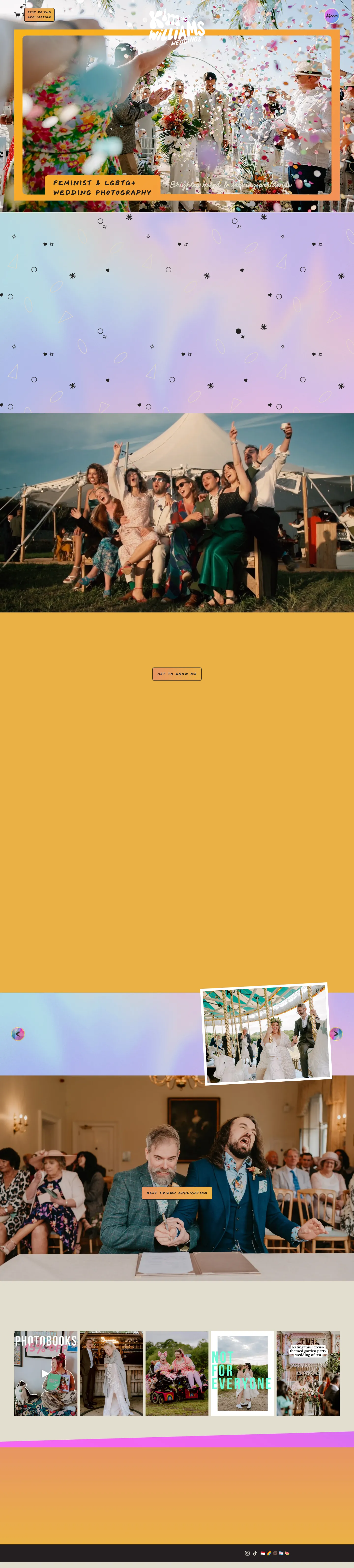 Screenshot of Kim Williams Weddings at desktop width