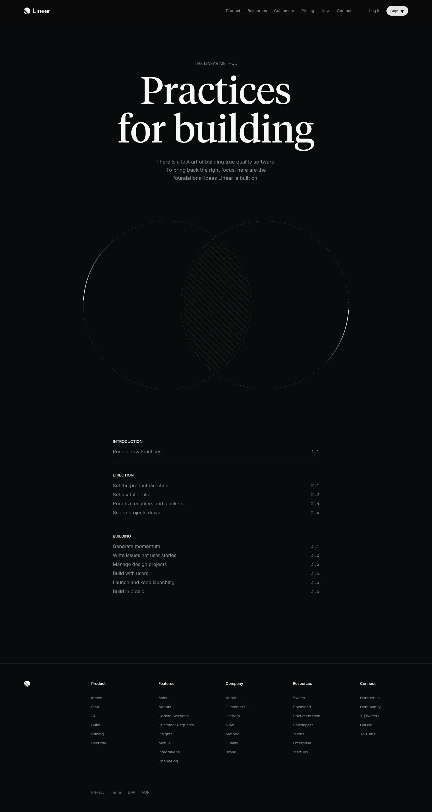 Screenshot of Linear at desktop width