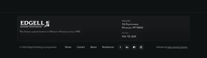 Footer on Edgell Building