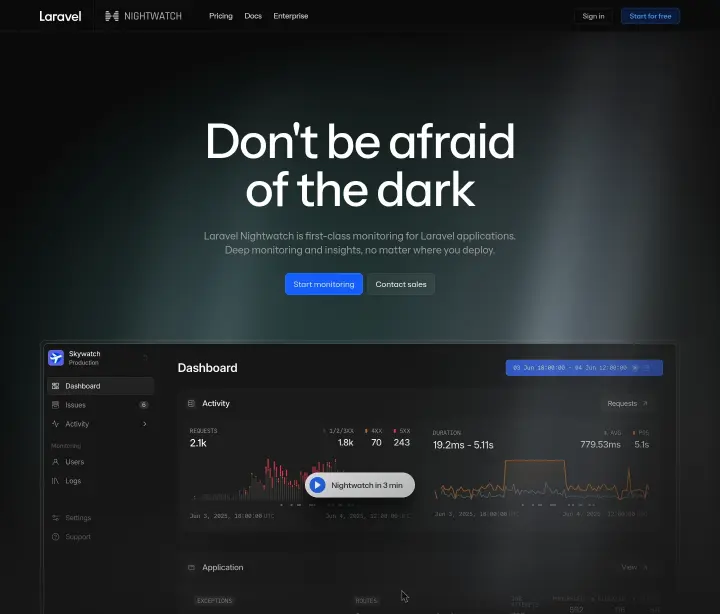 Don't be afraid of the dark on Laravel