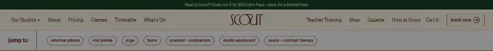 Navigation on Scout Studios