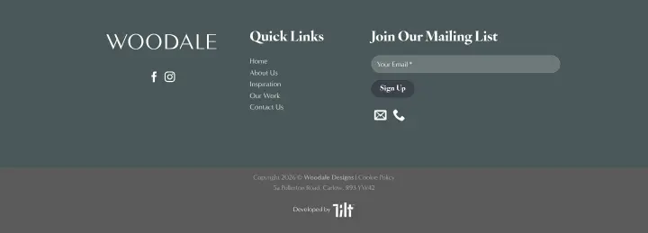 Footer on Woodale Designs