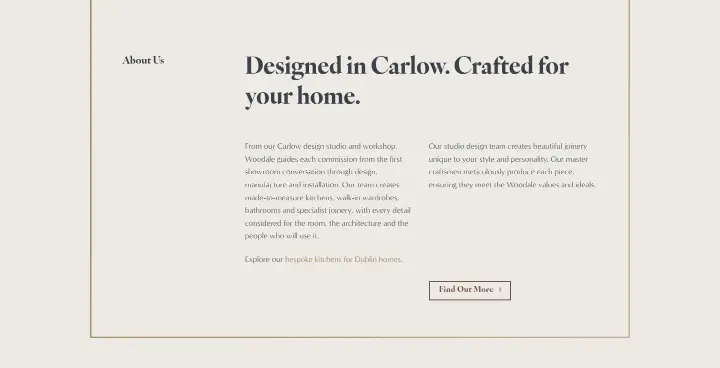 Designed in Carlow. Crafted for your home on Woodale Designs