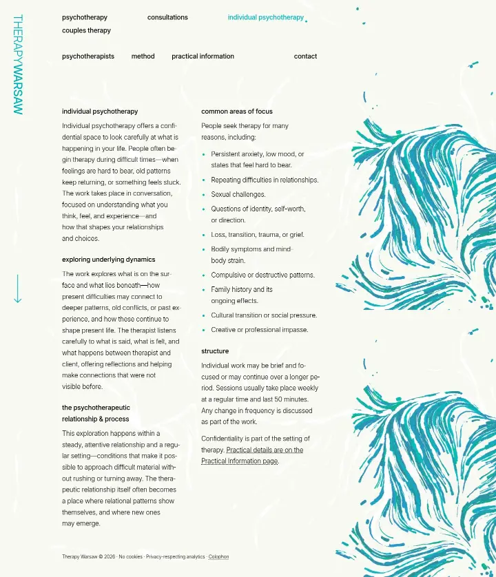 Individual Psychotherapy on Therapy Warsaw