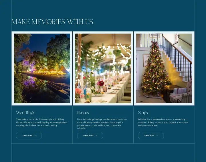 Make memories with us on Abbey House