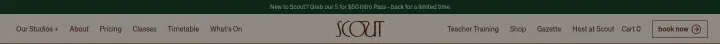 Navigation on Scout Studios
