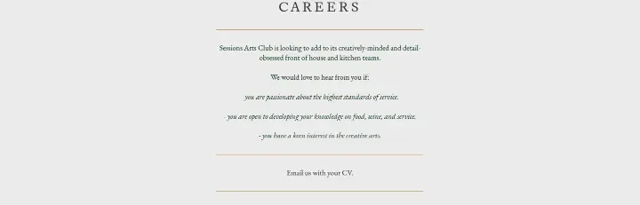 Careers on Sessions Arts Club