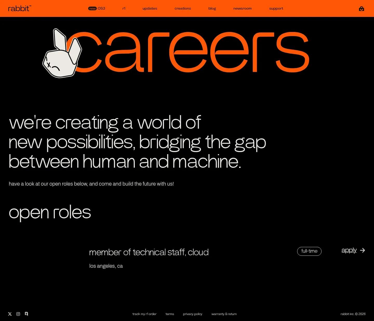Screenshot of rabbit at desktop width