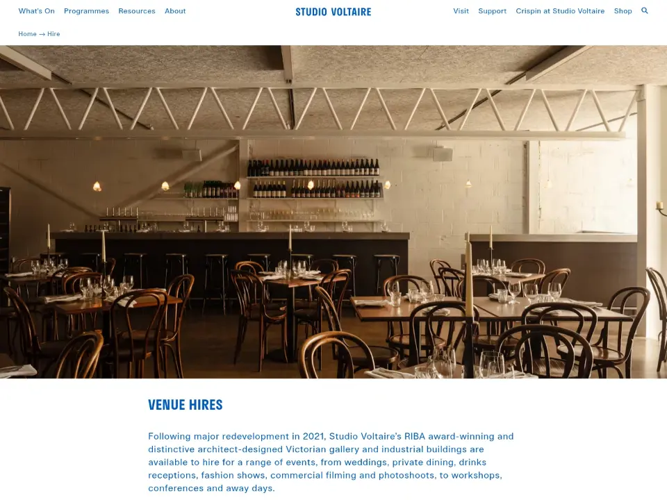 Studio Voltaire — Services