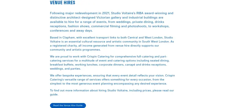 Venue Hires on Studio Voltaire