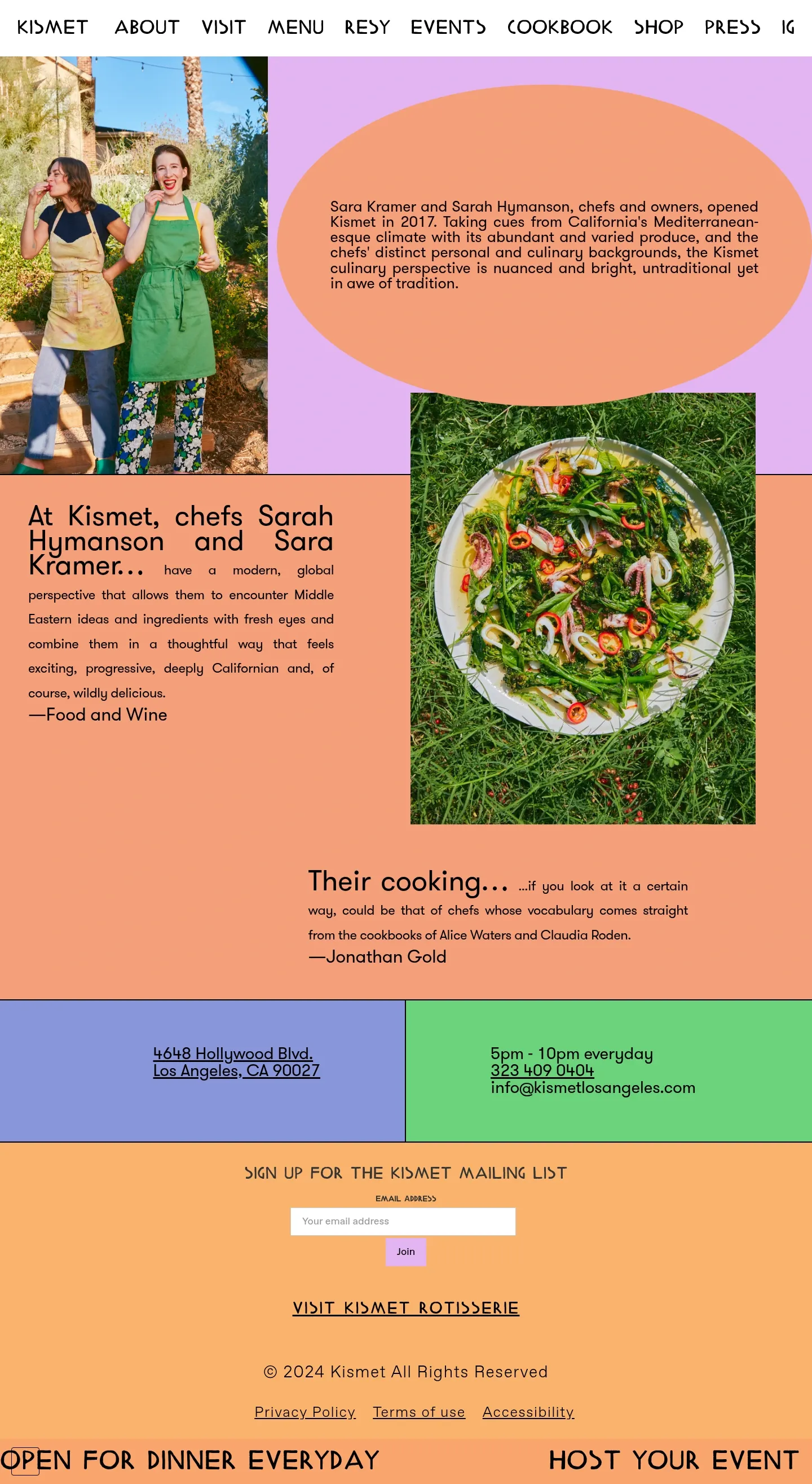 Screenshot of Kismet at desktop width