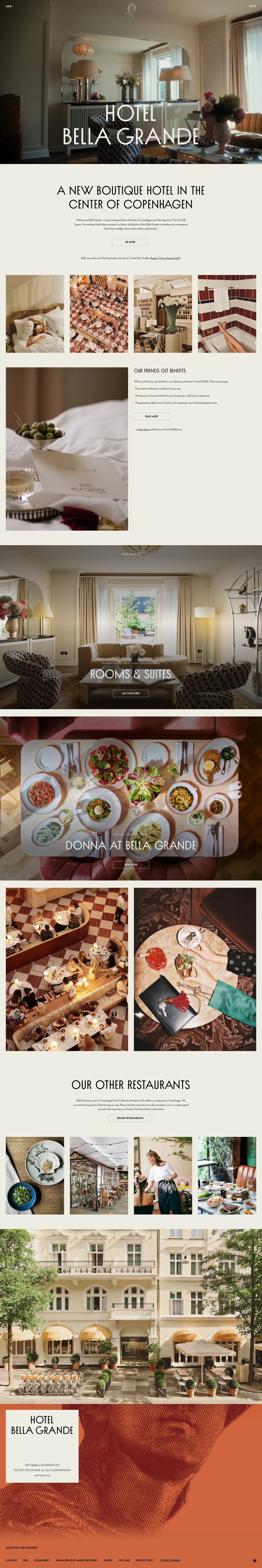 Screenshot of Hotel Bella Grande at desktop width