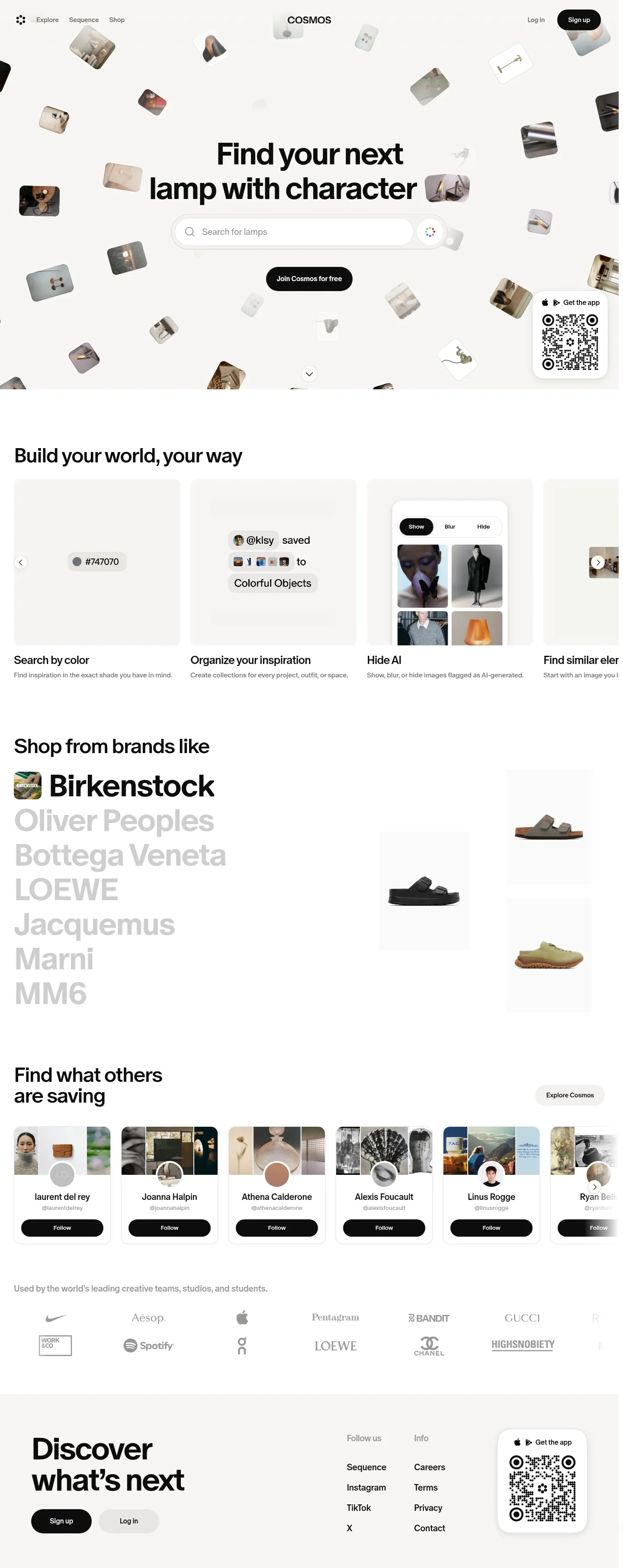 Screenshot of Cosmos at desktop width