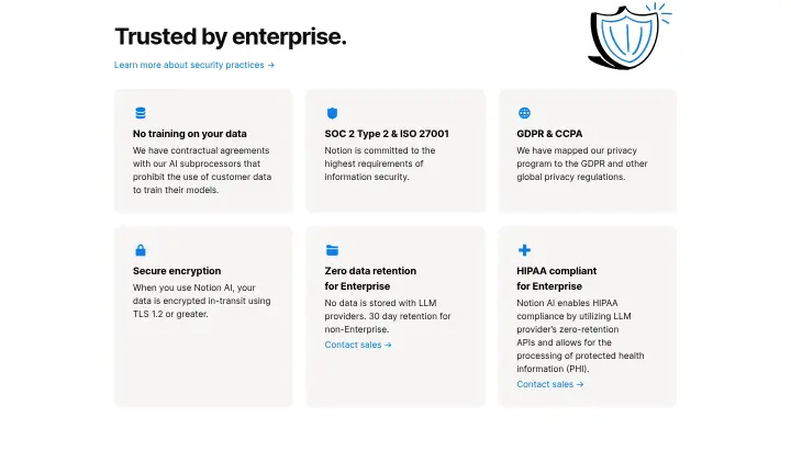 Trusted by enterprise on Notion