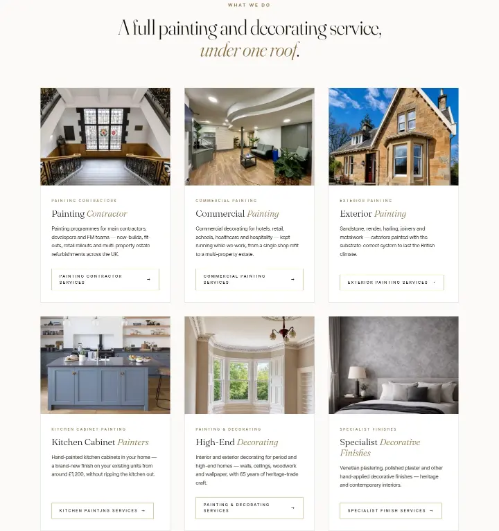 Services on Borthwick Decorators