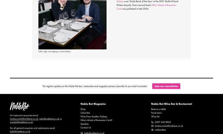 Founded by Dan & Mark on Noble Rot