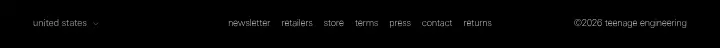 Footer on Teenage Engineering