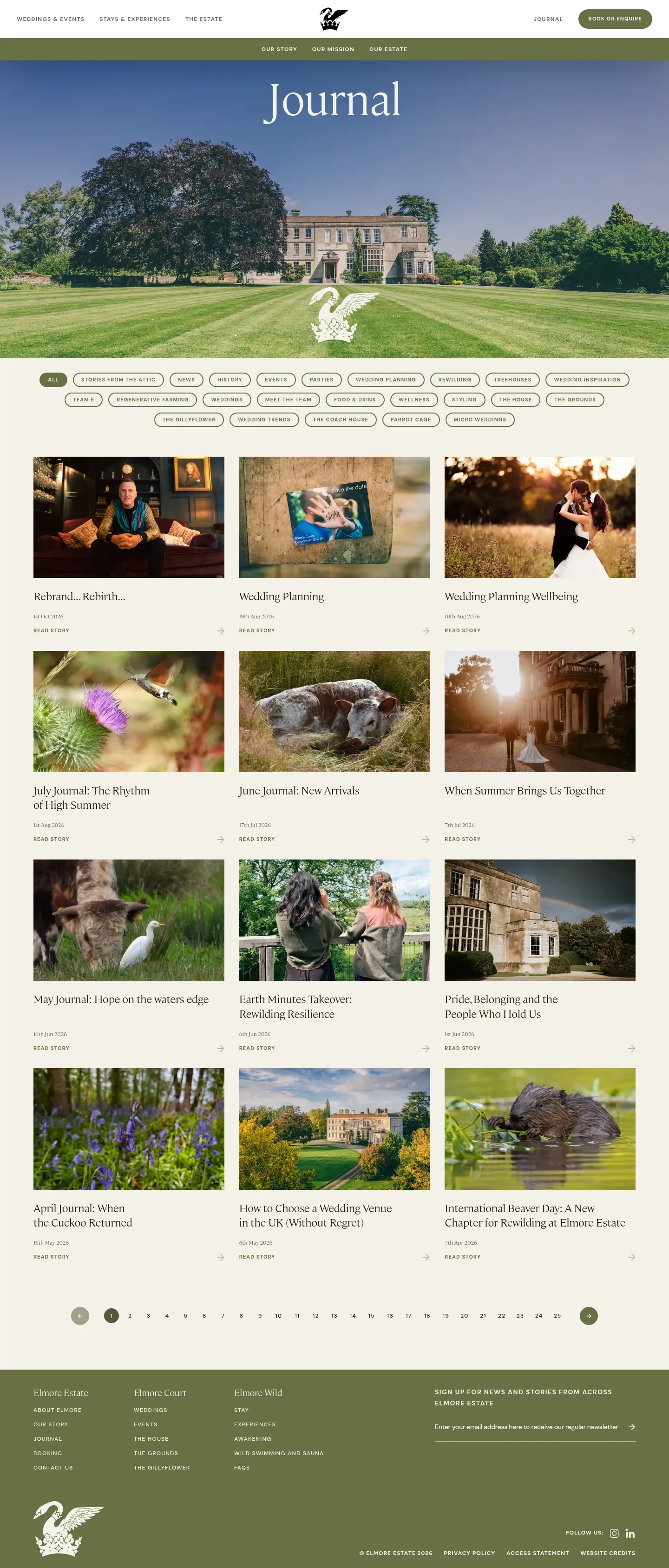 Screenshot of Elmore Court at desktop width
