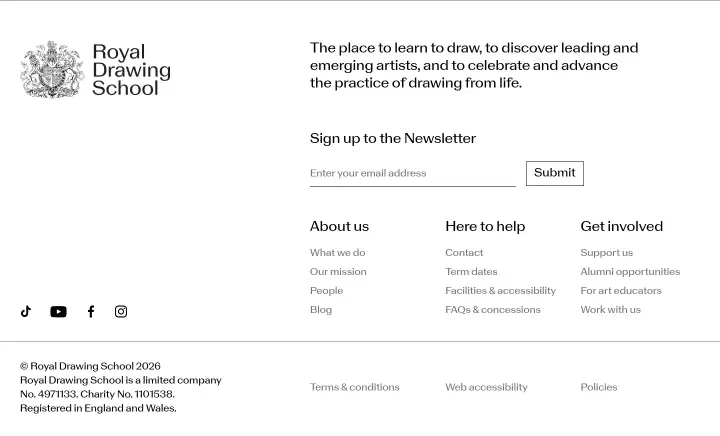 Footer on Royal Drawing School