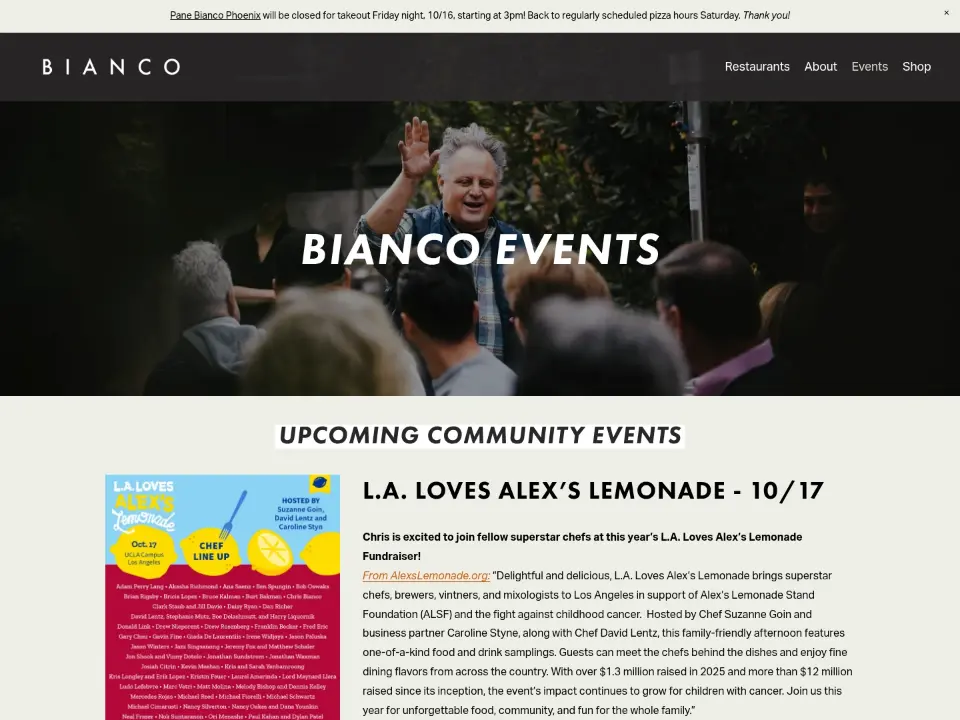 Pizzeria Bianco — Booking