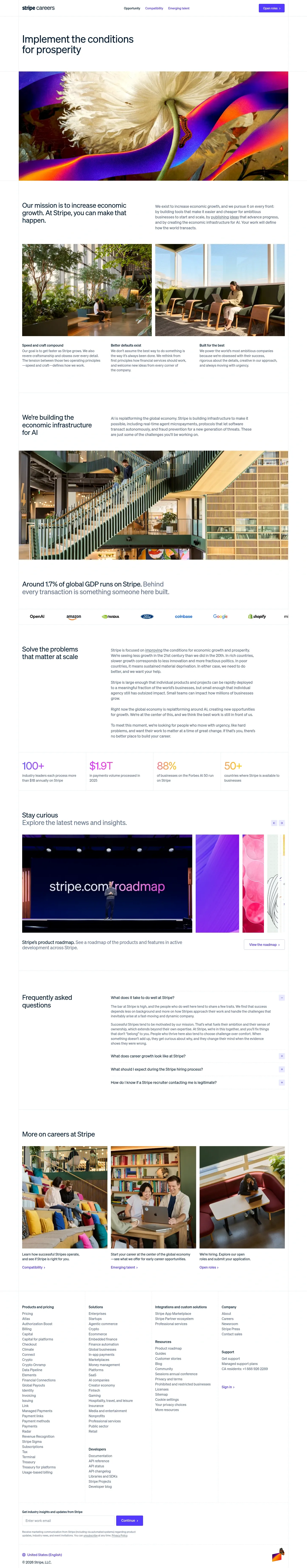 Screenshot of Stripe at desktop width