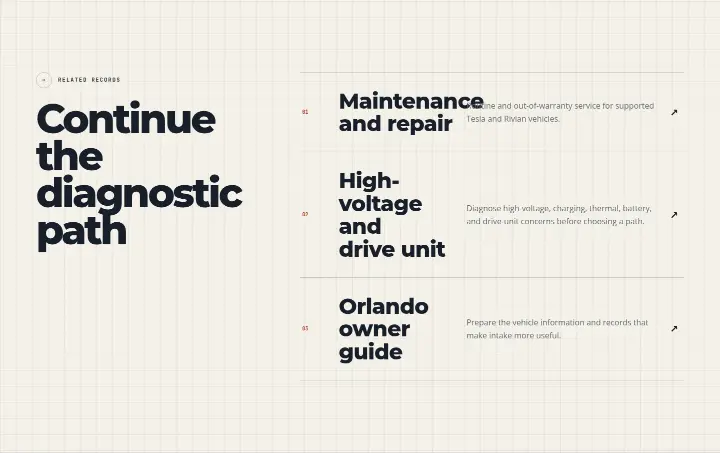 Continue the diagnostic path on The Electrified Garage