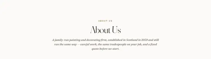 About Us on Borthwick Decorators