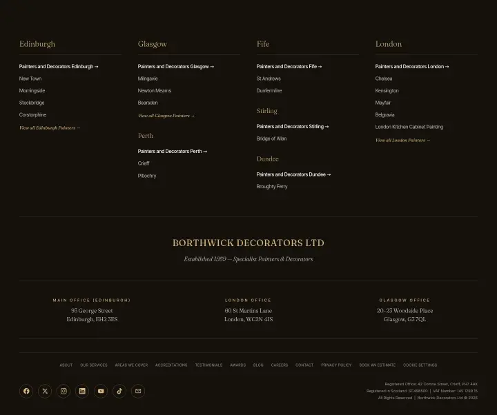 Footer on Borthwick Decorators