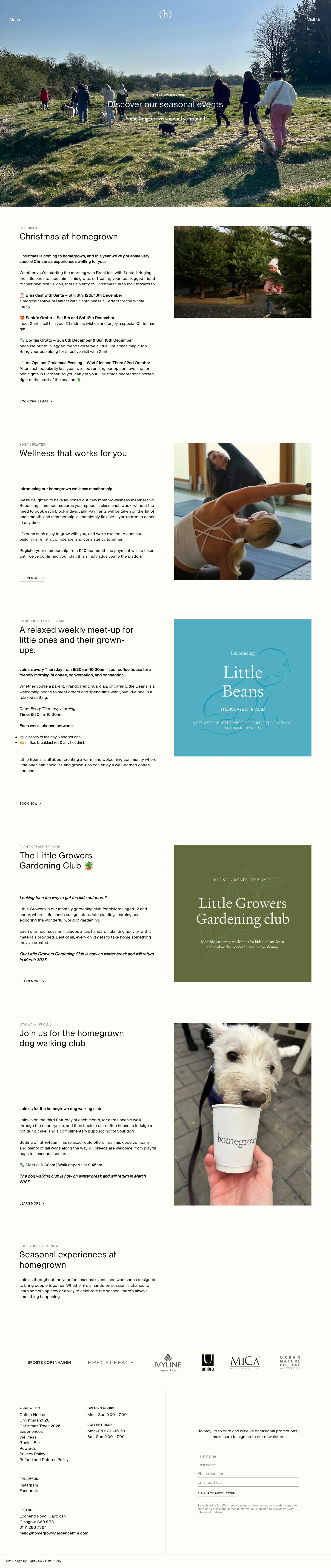 Screenshot of homegrown Garden Centre at desktop width