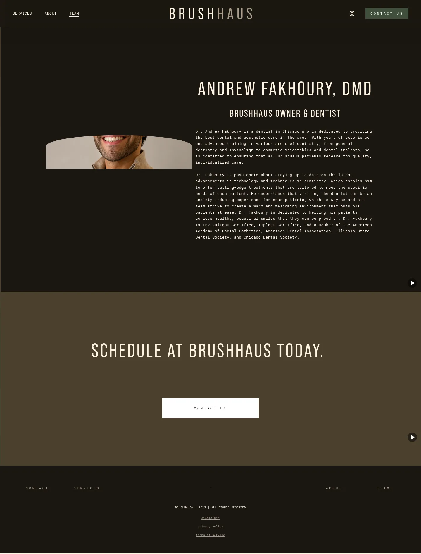 Screenshot of BrushHaus at desktop width