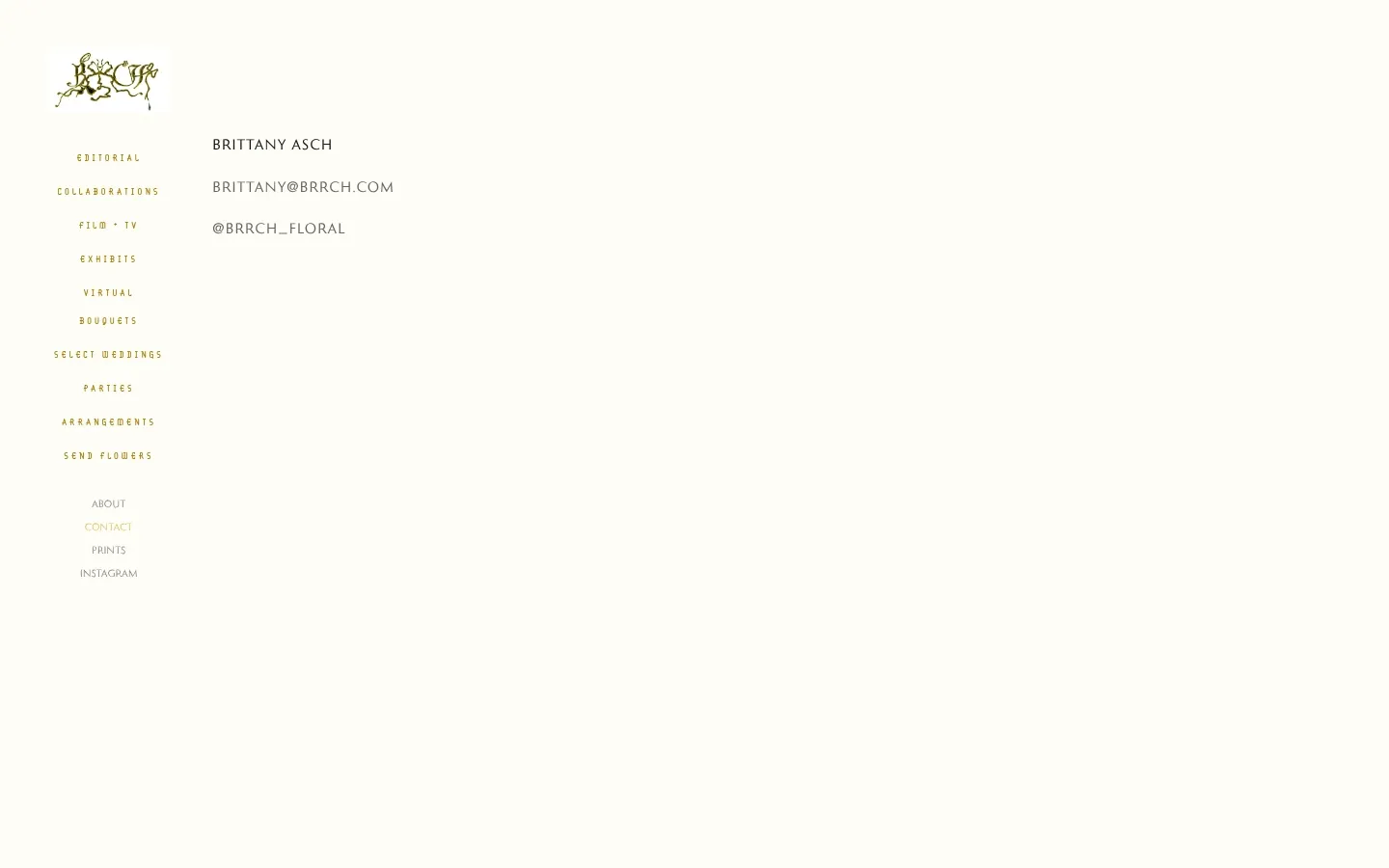 Screenshot of Brrch Floral at desktop width