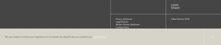 Footer on Pallas Partners
