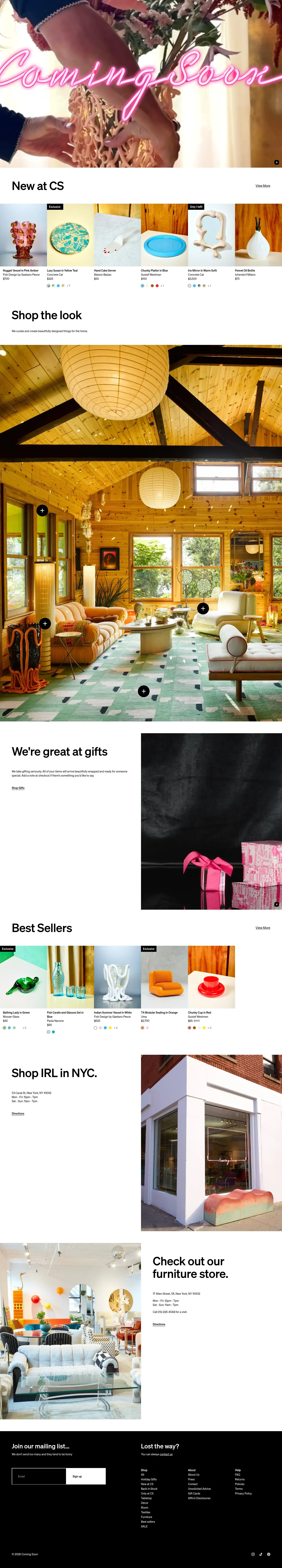 Screenshot of Coming Soon at desktop width