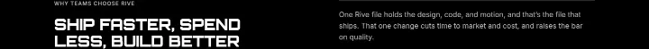 Ship faster, spend less, build better on Rive