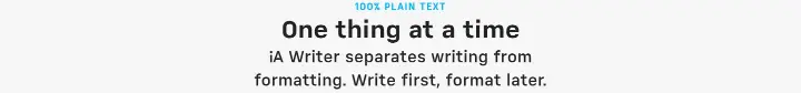 One thing at a time on iA