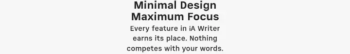 Minimal Design Maximum Focus on iA