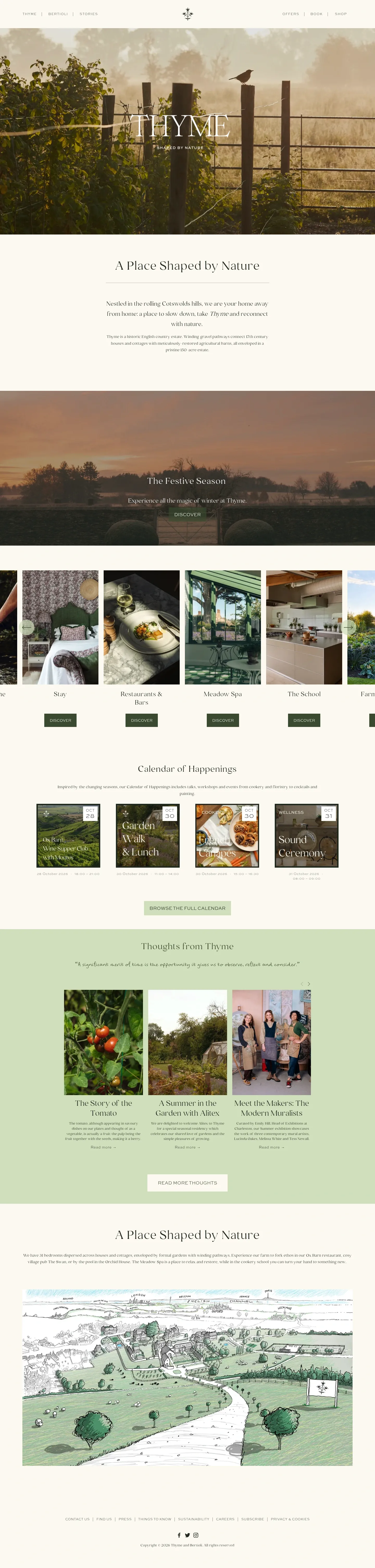 Screenshot of Thyme at desktop width
