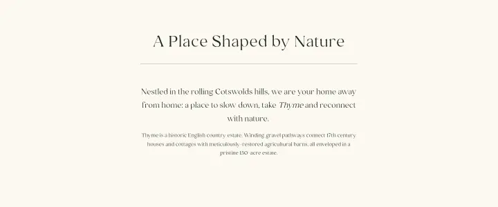 A Place Shaped by Nature on Thyme