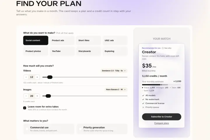 Find your plan on Pika