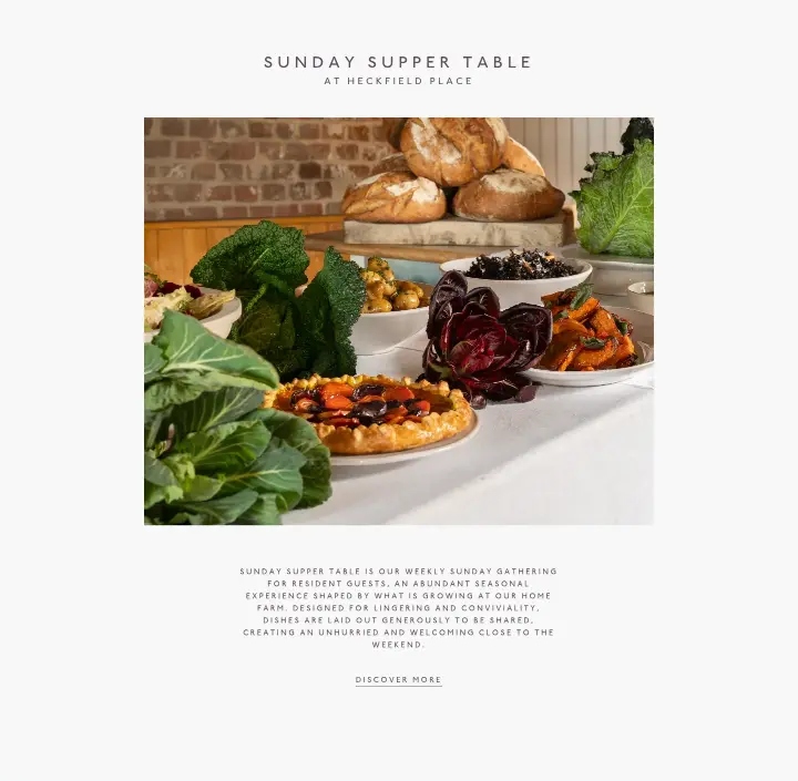 Sunday Supper Table on Heckfield Place