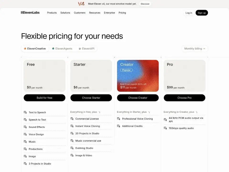 ElevenLabs — Pricing