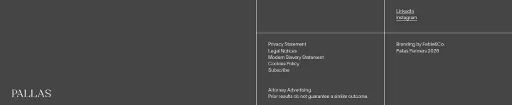 Footer on Pallas Partners