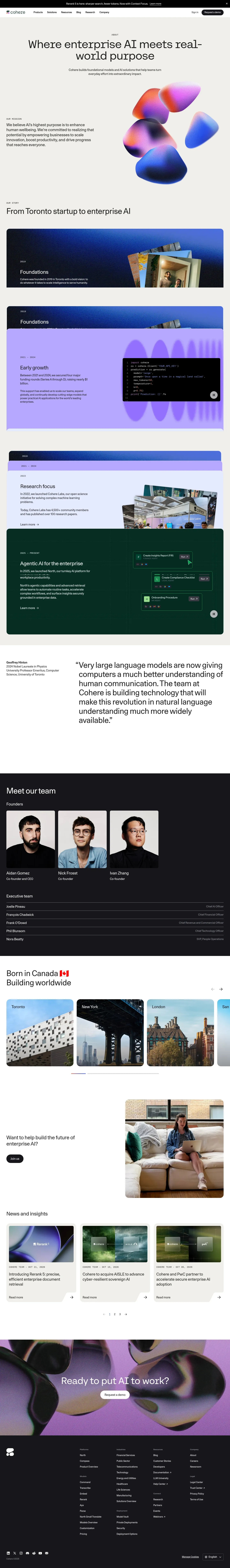 Screenshot of Cohere at desktop width