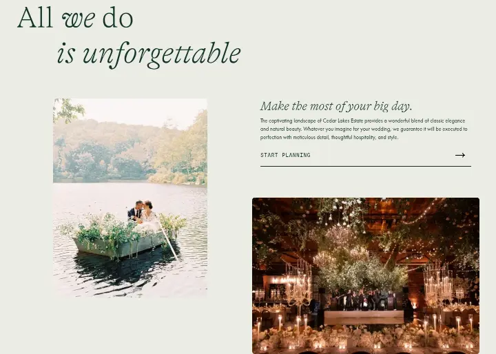 All we do is unforgettable on Cedar Lakes Estate