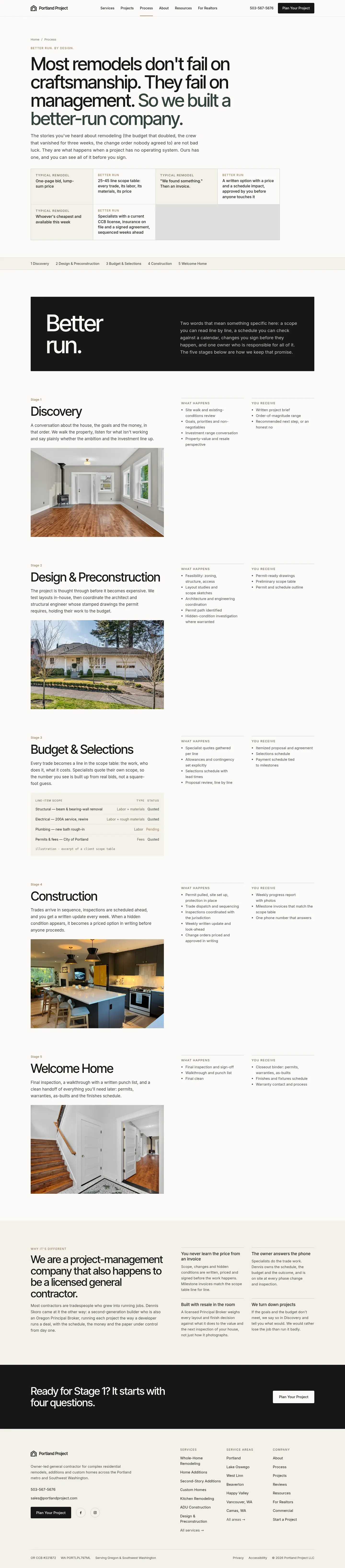 Screenshot of Portland Project at desktop width