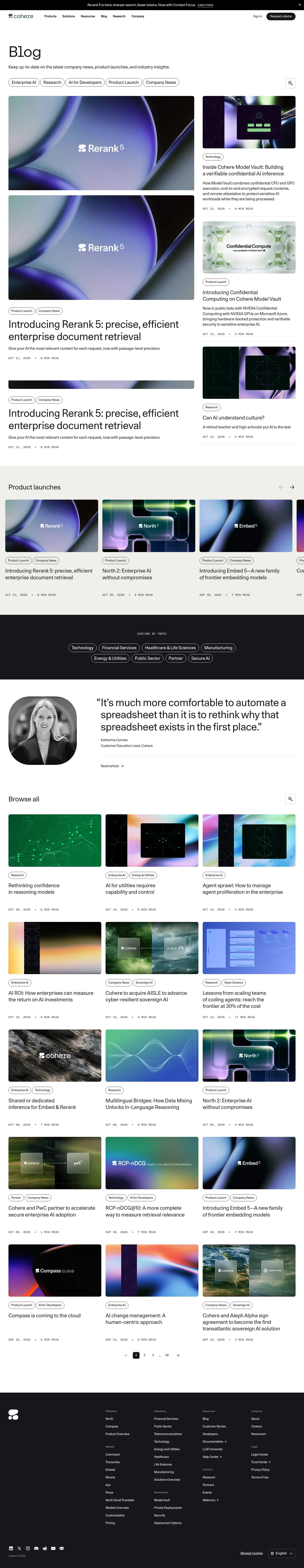 Screenshot of Cohere at desktop width