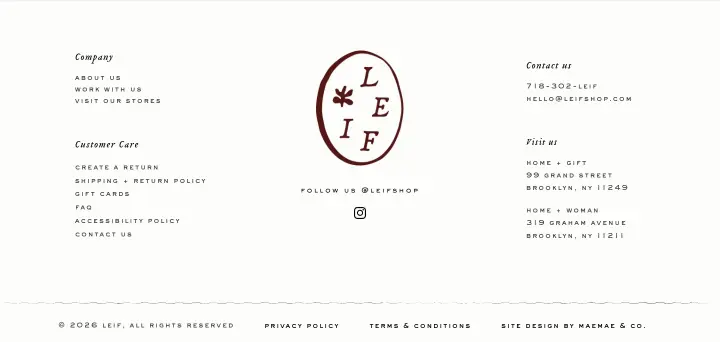 Footer on Leif