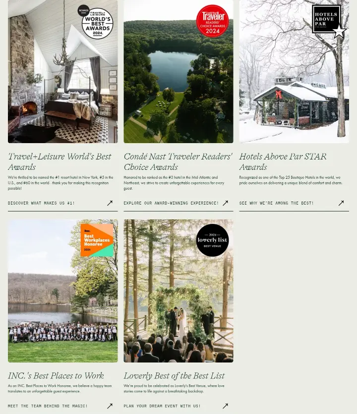 Travel+Leisure World's Best Awards on Cedar Lakes Estate